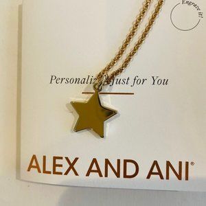 alex and ani gold star charm necklace, gift box,19"chain, nickel free